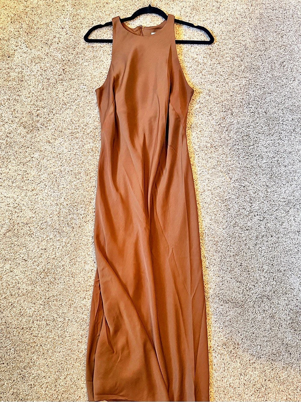 A New Day Halter Slip Dress Brown Midi Dress